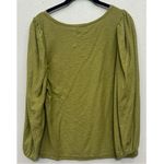Nation Ltd  Shirt Womens Large Top Green Pima Cotton Long Sleeve Puff Shoulder Photo 1