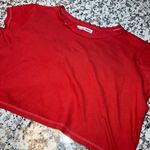 Reformation Red T Shirt Boxy Crop Top Photo 4