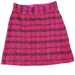 Kate Spade  Tweed Mini Skirt Pink Plaid Wool Blend Size 6 Photo 1