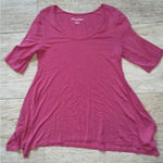 Soft Surroundings  Womens Hot Pink Short Sleeve‎ T-Shirt PXS Photo 0