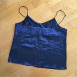 Floral, Embroidered, Tank Top, Navy Blue, Pink, Green, Size S Blue Photo 4