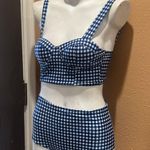 Checkered two piece swimsuit Blue Size undefined Photo 1