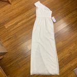 Azazie  Oaklee Wedding Dress Womens‎ WD0 White One Shoulder Sleeveless Gown NWT Photo 3
