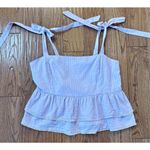 Lost + Wander  NWOt Sivan peplum purple tie shoulder tank size L Photo 8