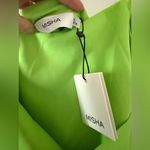 Misha Collection NWT  Alden Satin Midi Dress in Lime Green - Size S Photo 7