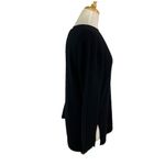 TESORI SZ S 100% Cashmere Black Long Sweater Satin Trim Long Sleeves Photo 5
