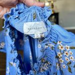 Melloday Ruffle Sleeve Cornflower Blue Flowy Blouse in Women's Large Photo 2