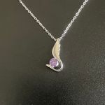 Purple Crystal Angel Wing Necklace Photo 3