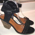 Lucky Brand  Women’s Odonna Leather Suede Black Ankle Strap Platform Heels Photo 0