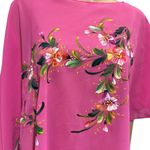 Pink Floral Semi Sheer Asymmetrical Poncho One Size Lightweight Daywear Coverup Size L Photo 6