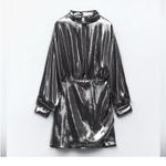 ZARA  Metallic Foil NYE mini dress Photo 2