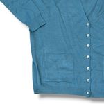 NWT Boden Size M L Blue 100% Wool Cardigan Lightweight Sweater Pockets Classic Photo 4