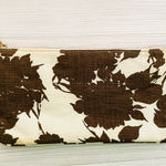 J.Crew  brown floral linen blend clutch Photo 0