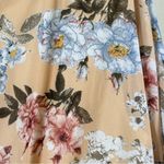 Elegant Floral Maxi Dress Cottagecore V Neck Empire Waist Bohemian Large Spring Blue Photo 6