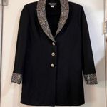St. John Evening Jacket Blazer Long Line Bling Rhinestones Gold Black Silver 6 Photo 0