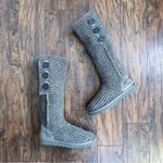 UGG  • Cardy II Boot grey ribbed knit sweater triple button fold over slouch Photo 2