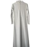 Katrina Custom‎ Knits Vintage 1960s White Santana Knit Beaded Sleeves Maxi Dress Photo 4