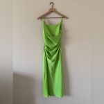 Misha Collection NWT  Alden Satin Midi Dress in Lime Green - Size S Photo 3