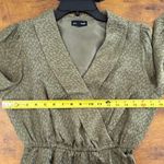 Steve Madden NWOT  Mini Dress Size S Olive Green Subtle Leopard Print Faux Wrap Photo 6