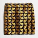J.Crew Animal Jacquard Mini Skirt Black and Gold Elephant Print Size 4 Photo 0