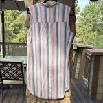 Anthropologie  Large Cloth & Stone Blue Pink White Striped Sleeveless Mini Dress Photo 10