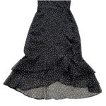Miami Dress Black White Polka Dot Spaghetti Straps Ruffled Tiered Midi Small NEW Photo 9