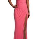 Katie May Winnipeg One Shoulder Ruched Knit Gown in Coral Size Large Photo 8