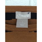 Chico's sz 1 (medium) sweater zebra print brown black animal boatneck top Photo 2