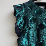 ZARA  Sequin Teal Black Blue Mini Party New Years Cocktail Bow Back Dress Small Photo 1