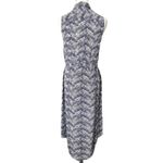 Equipment  Tegan Print Silk Shirt Midi Dress in Blue Size Small Photo 3