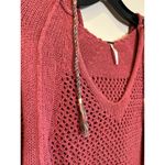Free People Women's Shadow Stripe Mesh Hoodie Tunic in Washed Red Size Small Photo 5