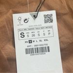 ZARA  100% Cotton One Shoulder Beaded Wrap Blouse Top Tank Brown neutral Sz S Photo 14