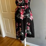 Lulus Black Floral Wrap Dress Elegant Party Midi Wedding Sundress Medium Photo 9