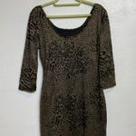 Cecico  Gold Cheetah Print Bodycon Dress Sz L Photo 7