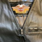 HARLEY DAVIDSON OFFICIAL WOMEN’S BLACK LEATHER SIDE TIES FULL ZIP VEST SIZE LG Photo 12