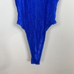 Vintage Andrea Kristoff Escante Lace Teddy M Blue Halter Cutout Sexy Size M Photo 3