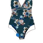 Cupshe Green Floral Lace-Up One Piece Swimsuit Women's Size Medium NEW Photo 2