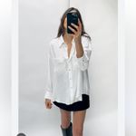 ZARA  Satin Textured‎ Loose Button Down Shirt Size Small NWT Photo 1