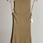 Anthropologie NWT  Mock Neck Midi Dress Women's Small Cedar Tan Sleeveless Knit Photo 8