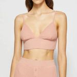Jonathan Simkhai Crop Top Bralette Waffle Knit Cotton Rose Pink Medium NWT Photo 0