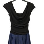 SL Fashions Black Blue Semi Formal Cocktail Ruched Side Embellished Dress Size 6 Photo 11