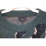 Lumière Lumiere Green Leopard Print Knit Crewneck Sweater Photo 1
