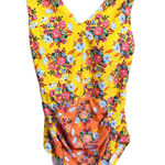 Matilda Jane Secret Admirer Swimsuit Yellow Floral Print V Neck One Piece Size Medium Photo 0