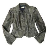 Michael Kors Paisley Jacquard Silk Blend Blazer Brown Green size 6 Photo 0