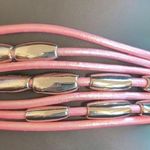 Nine & Co. Pink Leather Strand and Silver Link Bracelet NWT Photo 1
