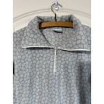 Columbia  Sweater‎ Womens Medium Gray White Quarter Zip Soft Fleece Pullover Cozy Photo 1