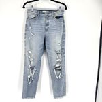 Eunina Jeans Tobi Super High Rise Mom Jeans Crop Size 7 Dostressed Torn Ripped Photo 2