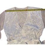 Vintage Cinema Etoile Women's White Floral Embroidered Satin Robe M Size M Photo 4