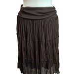 Iz Byer  California Brown Goblincore Y2K Pleated Tiered Skirt Size M Photo 0