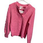Design History  XS Hot Pink Shine V-Neck Sweater Acrylic Blend Photo 1